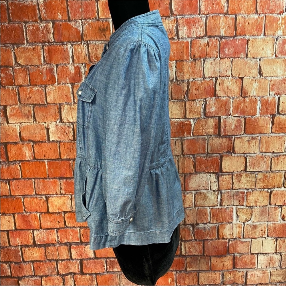 Style‎ & Co Chambray Ruffle Hem Jacket - Picture 6 of 10